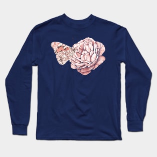 Butterfly on rose Long Sleeve T-Shirt